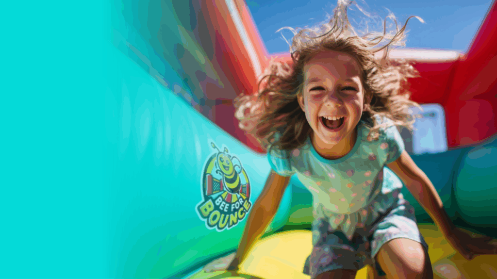 Bright and playful Bee for Bounce brand identity visuals.